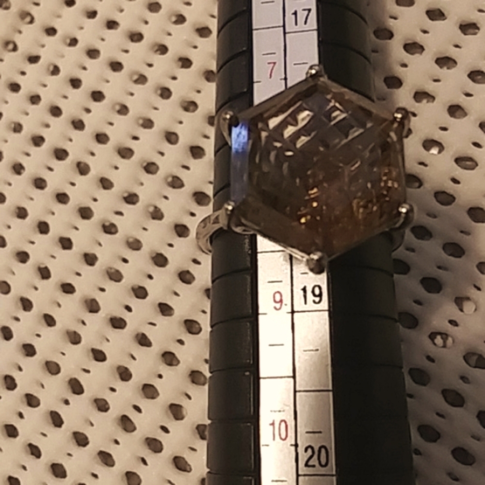 Carved Smoky Quartz Ring